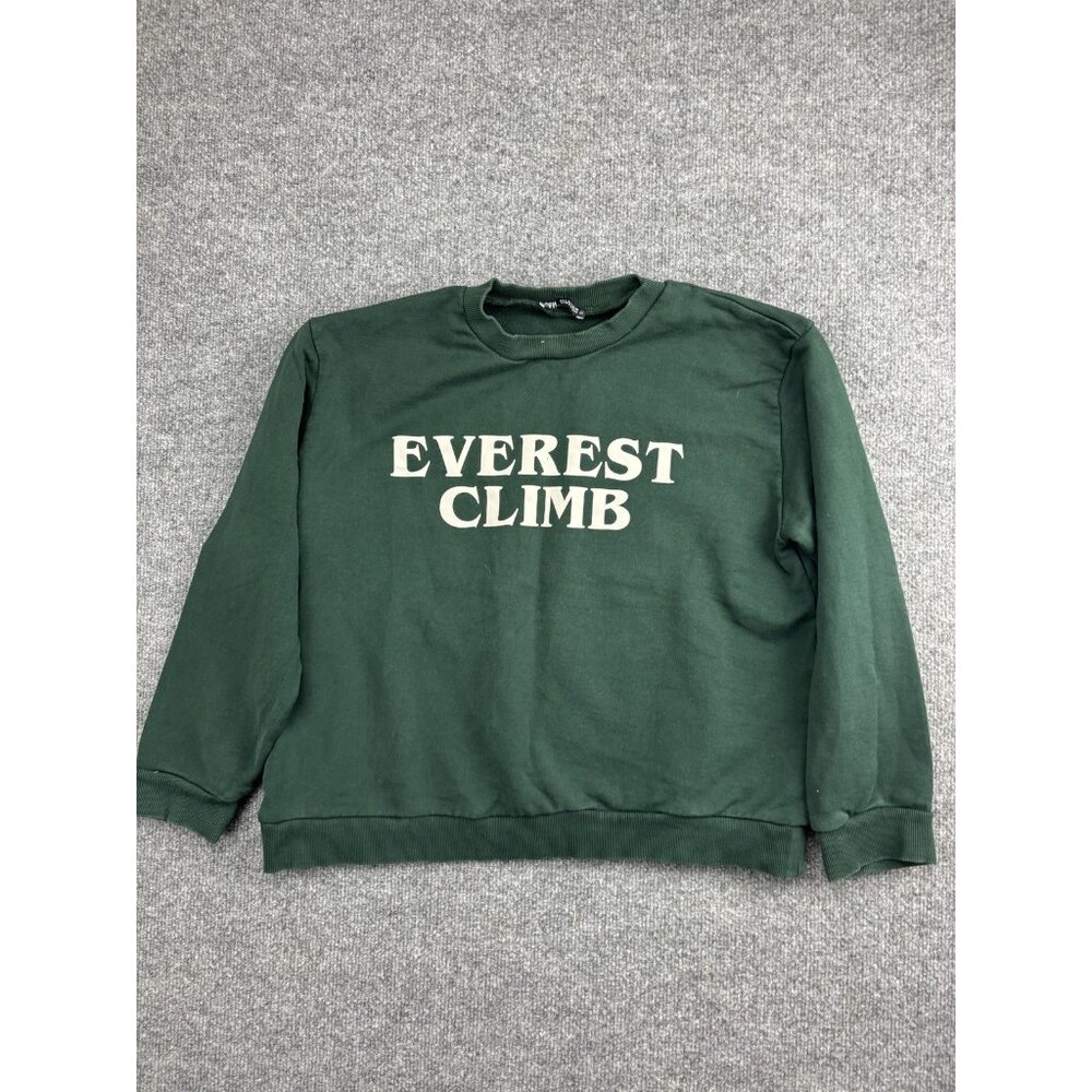 Zara Sweatshirt Womens Small Green Everest Climb Crewneck Pullover Casual Cozy